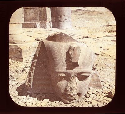 Egypt - The Ramesseum, head of the colossus of Ramses II, Thebes by American Photographer